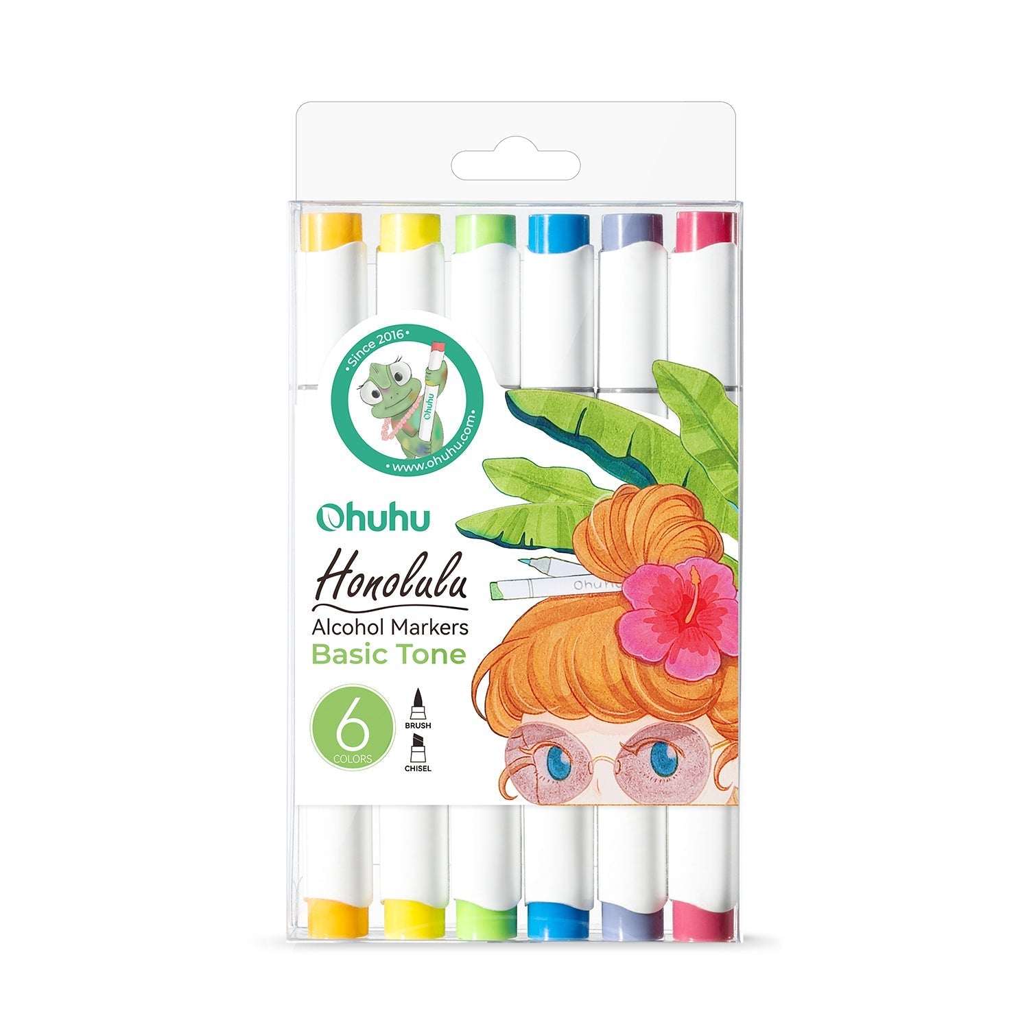 Ohuhu Honolulu 6 Colors Dual Tips Alcohol Art Markers